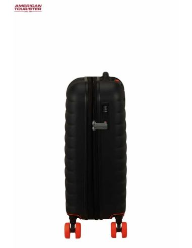 Maleta cabina American Tourister Neovibe negra y naranja | Original y resistente