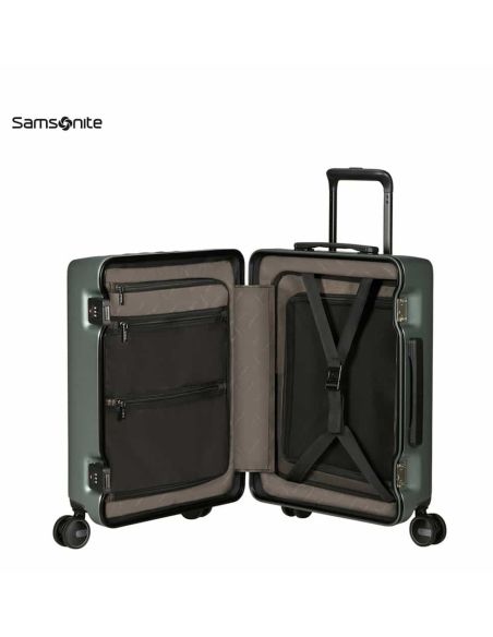 Maleta pequeña Samsonite Focus Matt Sage Khaki rígida con TSA