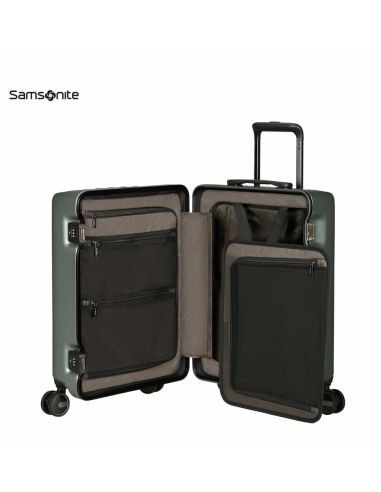 Maleta pequeña Samsonite Focus Matt Sage Khaki rígida con TSA