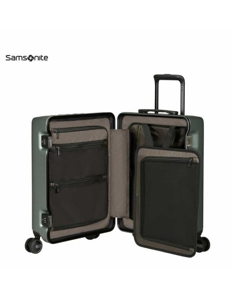 Maleta pequeña Samsonite Focus Matt Sage Khaki rígida con TSA