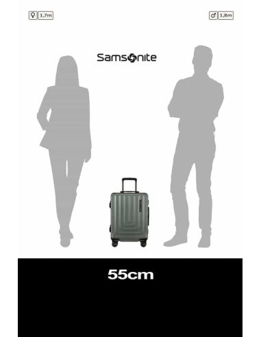 Maleta pequeña Samsonite Focus Matt Sage Khaki rígida con TSA