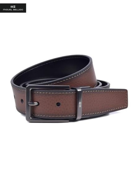 Cinturón reversible hombre Miguel Bellido marrón y negro piel