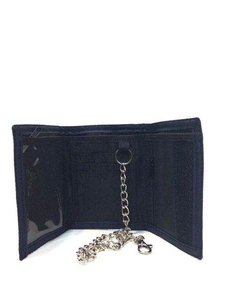 Cartera hombre juvenil nylon velcro moto con cadena seguridad