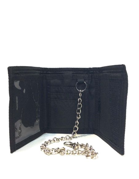 Cartera hombre juvenil nylon velcro moto con cadena seguridad