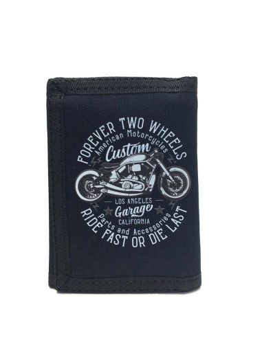 Cartera hombre Velcro decorada moto negra
