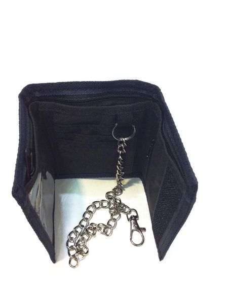 Cartera hombre juvenil nylon velcro moto con cadena seguridad