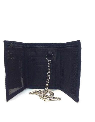 Cartera hombre juvenil nylon velcro lisa con cadena seguridad