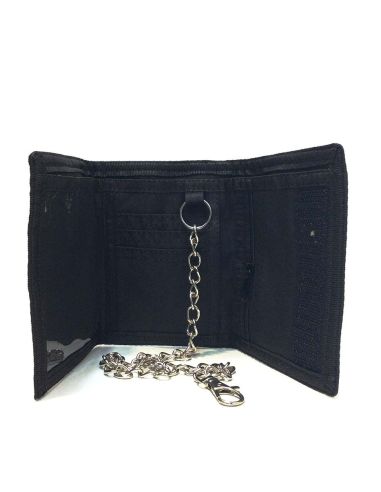 Cartera hombre juvenil nylon velcro lisa con cadena seguridad