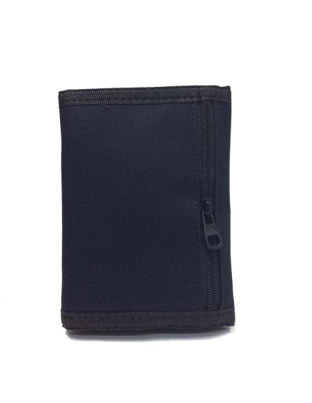 Cartera hombre juvenil nylon velcro lisa con cadena seguridad