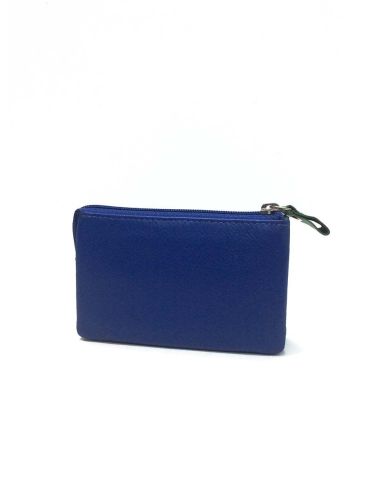 Monedero de tres apartados para mujer de Piel Suave Belmonte color Azulon