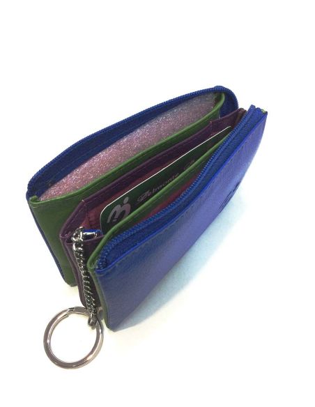 Monedero mujer de Piel Suave Belmonte color Azulon multifuelle