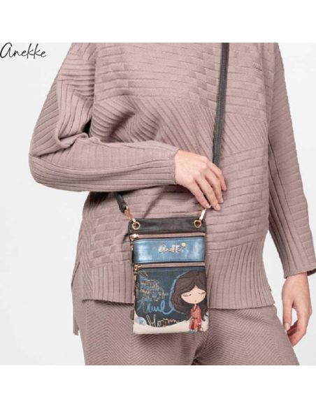 Bolso Porta Móvil Anekke Tulip Azul | Riñonera 2 en 1 FW26