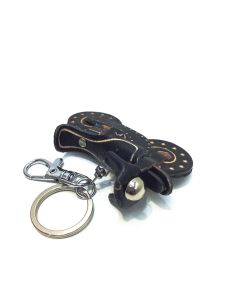 Llavero de Piel Artesanal Moto Negra | Original y Resistente 2