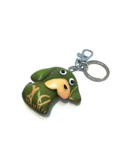 Llavero de Piel Artesanal Perrito Verde | Original