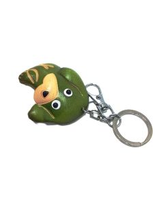 Llavero de Piel Artesanal Perrito Verde | Original 2