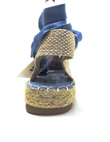Alpargatas Yute Mujer Beige Azul Sin Cuña | Baratas Verano