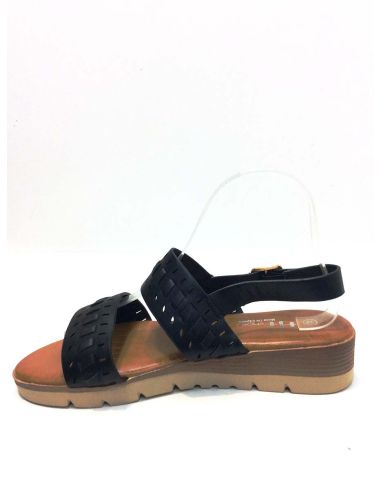 Sandalias Mujer Cuña Baja Negras | Cómodas Verano
