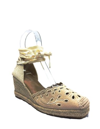 Sandalias Cuña Yute Mujer Beige | Media-Alta y Baratas