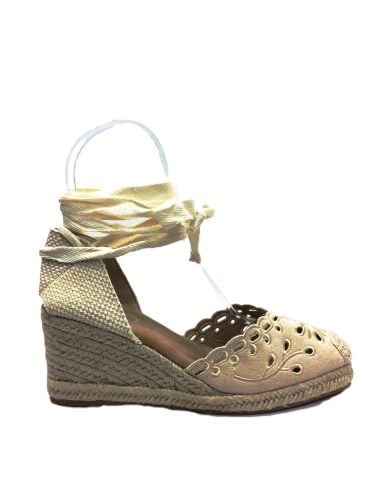 Sandalias Cuña Yute Mujer Beige | Media-Alta y Baratas