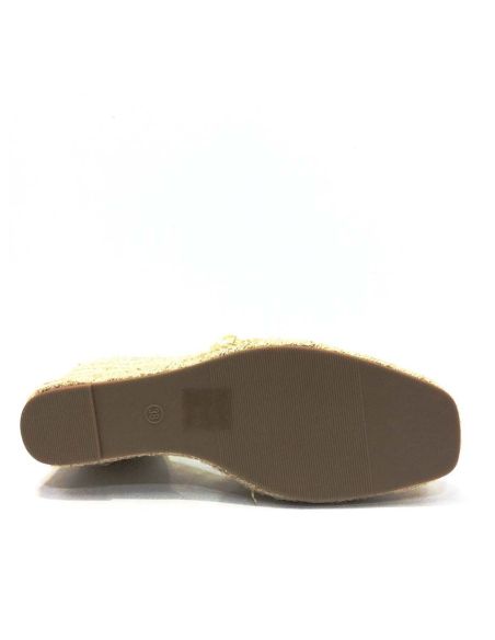 Sandalias Cuña Yute Mujer Beige | Media-Alta y Baratas