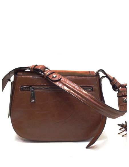 Bolso Bandolera Tipo Zurrón Torrens Blanca Cuero