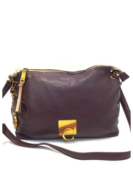 Bolso Bandolera Caramelo Popea Burdeos | Piel Sintética
