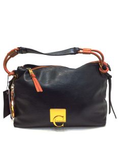 Bolso Bandolera Caramelo Popea Negro | Piel Sintética