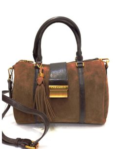 Bolso Bowling Mujer Caramelo Pepa Cuero | Piel Serraje