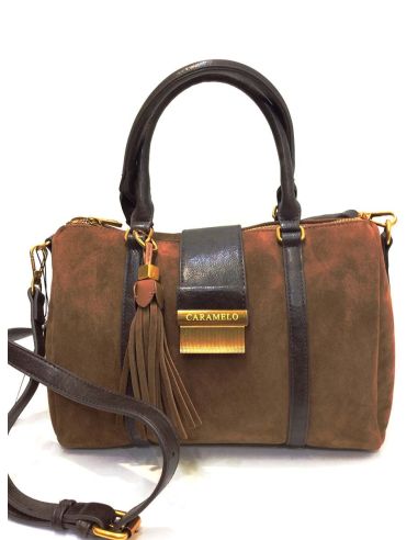 Bolso Bowling Mujer Caramelo Pepa Cuero | Piel Serraje