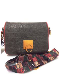 Bolso Bandolera Caramelo Preciosa Gris y Rojo