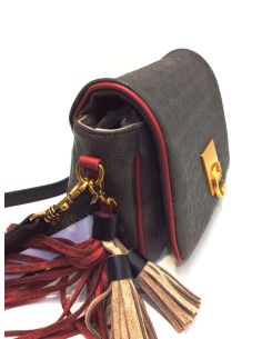 Bolso Bandolera Caramelo Preciosa Gris y Rojo 2