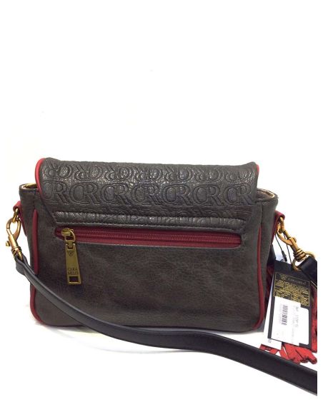 Bolso Bandolera Caramelo Preciosa Gris y Rojo