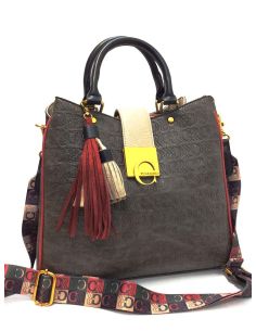 Bolso Caramelo Preciosa Gris y Rojo | Asa y Bandolera