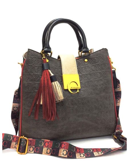 Bolso Caramelo Preciosa Gris y Rojo | Asa y Bandolera