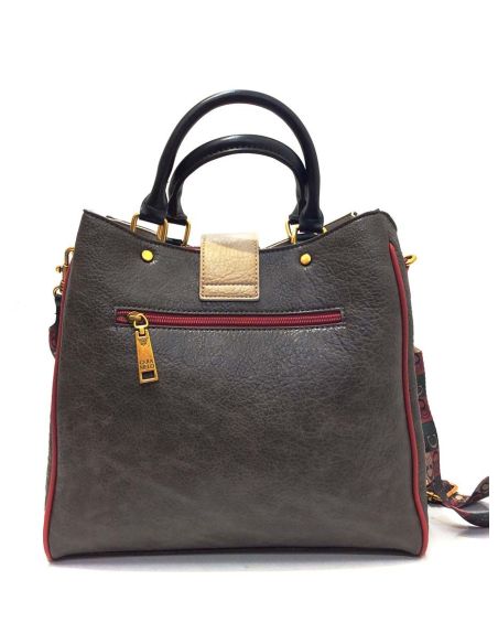 Bolso Caramelo Preciosa Gris y Rojo | Asa y Bandolera