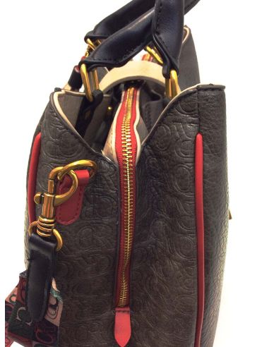 Bolso Caramelo Preciosa Gris y Rojo | Asa y Bandolera