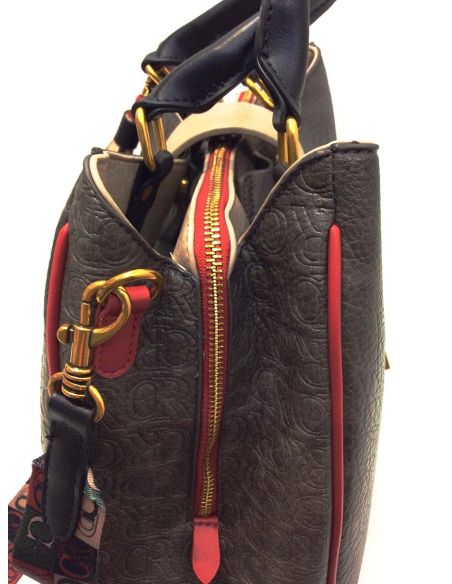 Bolso Caramelo Preciosa Gris y Rojo | Asa y Bandolera