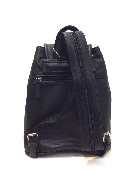 Mochila Mujer Matties Casual Sport Negra | Piel Sintética