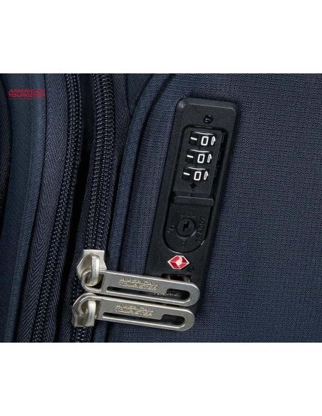 Maleta mediana American Tourister Cloudrider sky Navy cierre de seguridad tsa