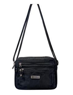 Bolso Bandolera Nylon Mujer Javier Larrainzar | Negro y Camel 2