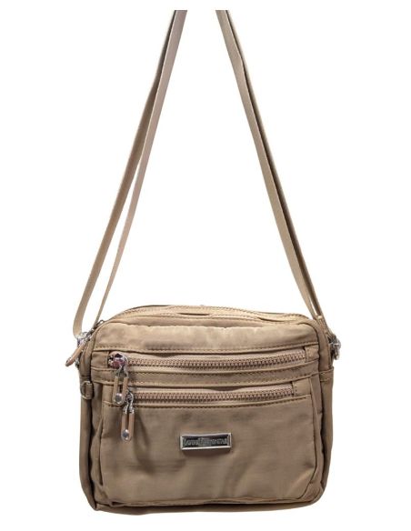 Bolso Bandolera Nylon Mujer Javier Larrainzar | Negro y Camel