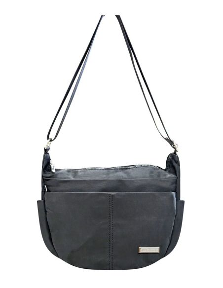 Bolso Bandolera Nylon Mujer Javier Larrainzar | Negro y Camel