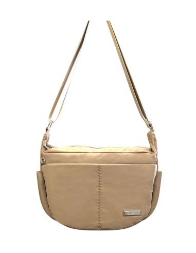 Bolso Bandolera Nylon Mujer Javier Larrainzar | Negro y Camel