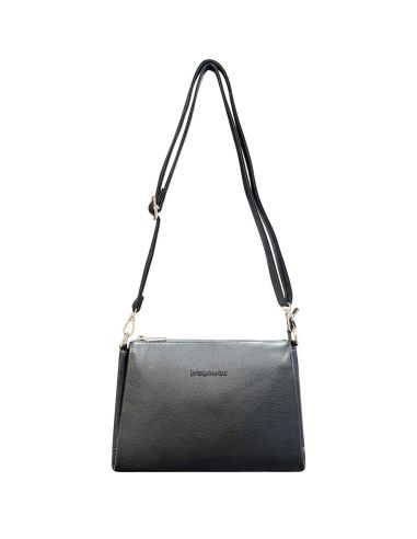 Bolso Bandolera Mujer Javier Larrainzar en Negro y Cuero| Piel Sintética