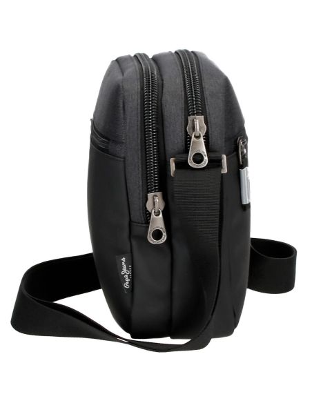 Bolso Hombre Pepe Jeans Jarvis con 2 apartados Negro y Gris