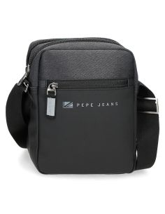 Bolso Hombre Pepe Jeans Jarvis con 2 apartados Negro y Gris