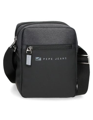 Bolso Hombre Pepe Jeans Jarvis con 2 apartados Negro y Gris