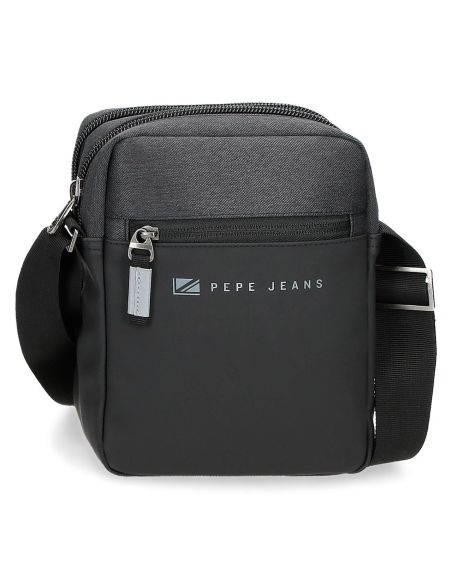 Bolso Hombre Pepe Jeans Jarvis con 2 apartados Negro y Gris