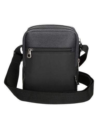 Bolso Hombre Pepe Jeans Jarvis con 2 apartados Negro y Gris