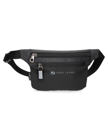 Riñonera plana Pepe Jeans Jarvis Negra y Gris – Diseño resistente al agua y elegante
